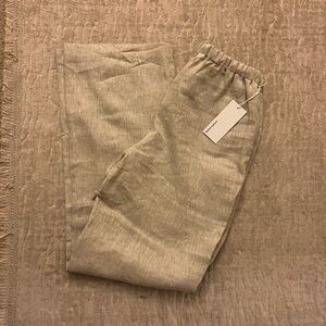 REFORMATION beige oatmeal linen pants size xs